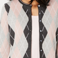 Cardigan feminino de malha argyle Charter Club cinza escuro tamanho X-S