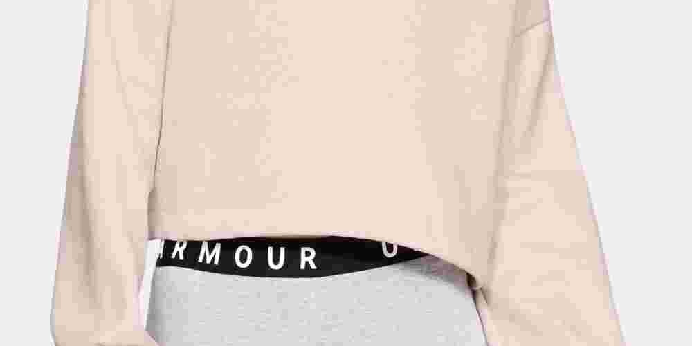 Moletom feminino Under Armour Rival Fleece Cropped Rosa Tamanho Médio