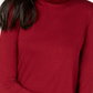 Blusa feminina de gola alta JM Collection, vermelha, tamanho PL