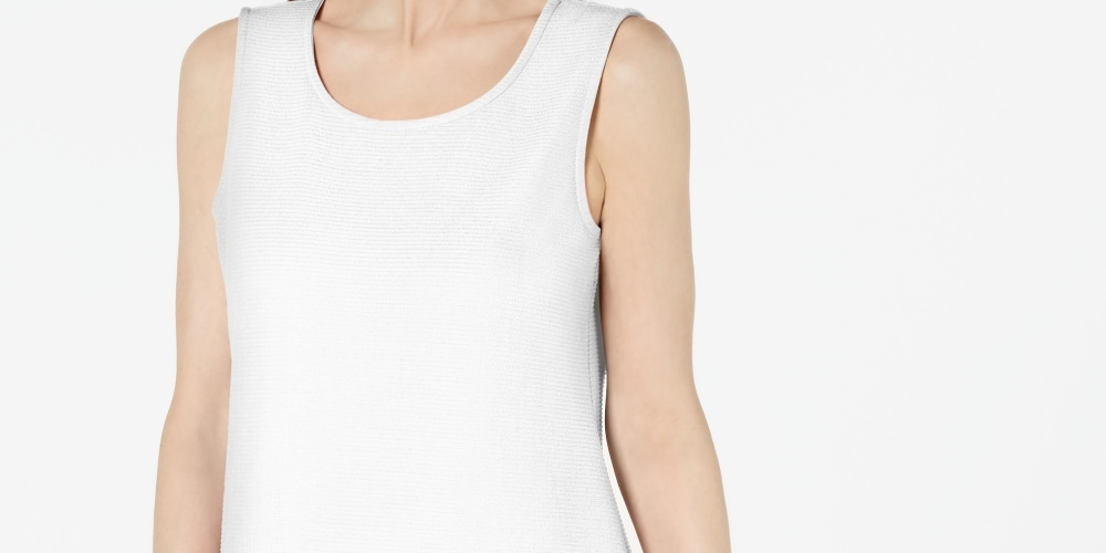 Túnica Alfani Feminina Petite com Camadas Branca Tamanho PL
