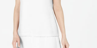 Túnica Alfani Feminina Petite com Camadas Branca Tamanho PL