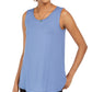 Regata feminina estilo &amp; co, ajuste folgado, azul, tamanho extrapequeno