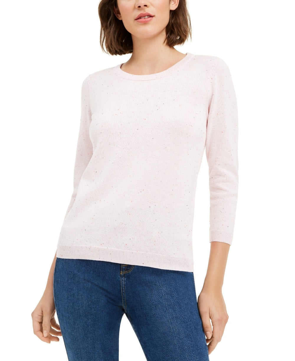 Suéter feminino salpicado Maison Jules rosa tamanho grande
