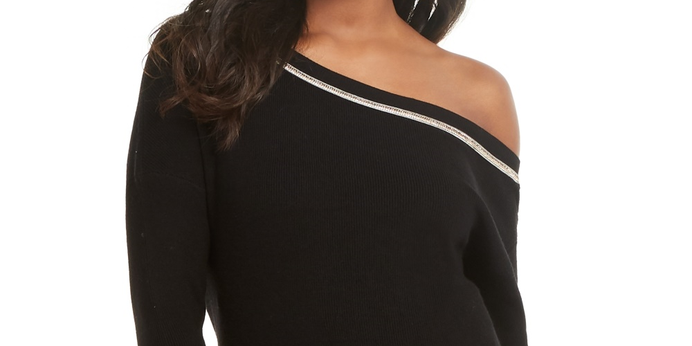 Suéter assimétrico feminino Thalia Sodi, preto, tamanho grande