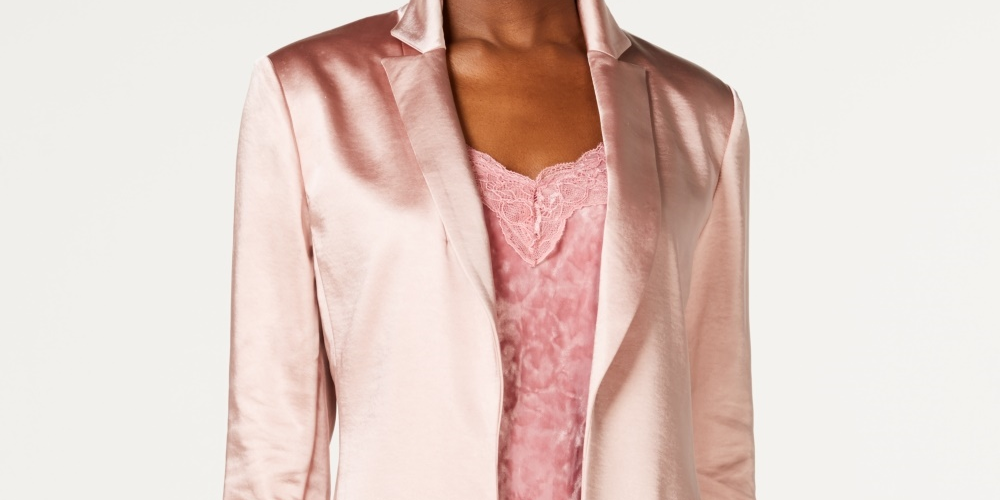 Blazer feminino Petite Classic Fit da INC International Concepts, rosa, tamanho pequeno