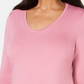 JM Collection Top feminino com decote em V e bainha em lenço, rosa, tamanho grande