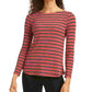 Charter Club Women's Heather Long-Sleeve Top Vinho Tamanho X-Large