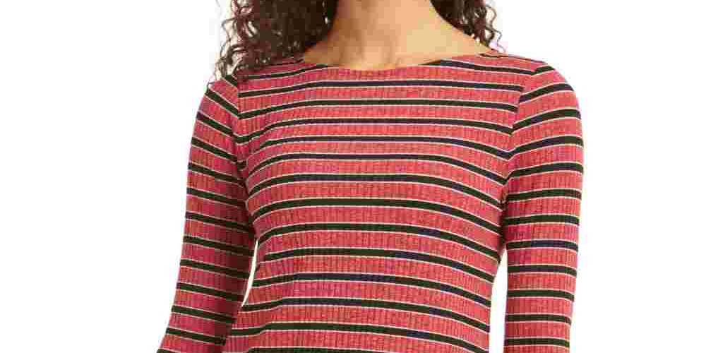 Charter Club Women's Heather Long-Sleeve Top Vinho Tamanho X-Large