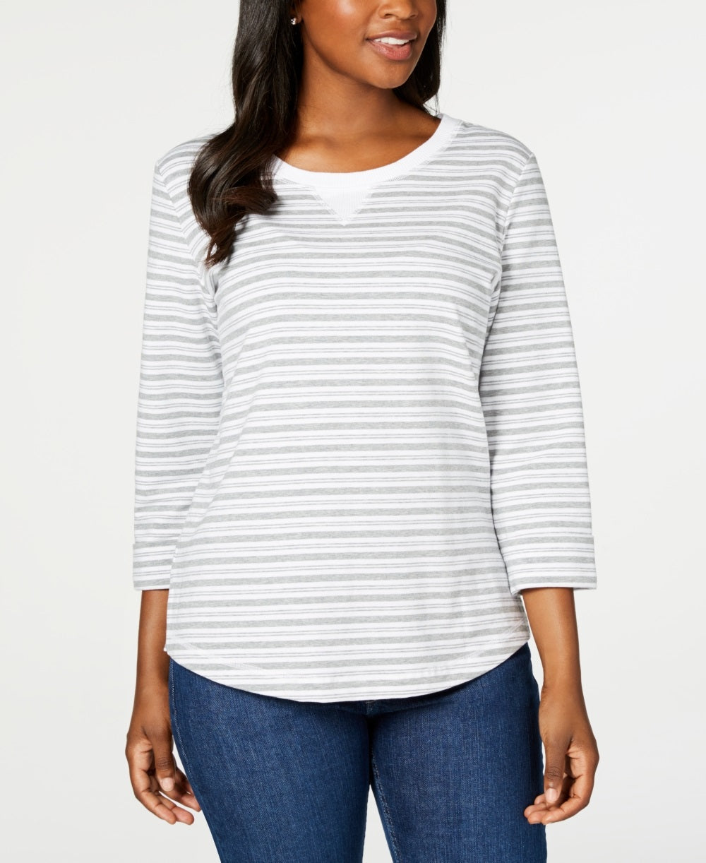 Moletom feminino Karen Scott Sport Zoe cinza tamanho pequeno