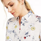 Camisa de linho com estampa floral feminina Charter Club, vermelha, tamanho XX-G