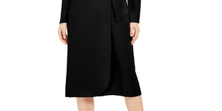 Vestido envelope falso Alfani feminino Petite Hardware, preto, tamanho 10, pequeno