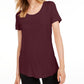Camiseta feminina Maison Jules com decote redondo, roxa, tamanho médio