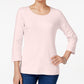 Karen Scott Top feminino com decote redondo rosa tamanho pequeno