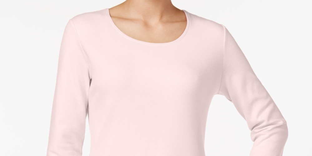 Karen Scott Top feminino com decote redondo rosa tamanho pequeno