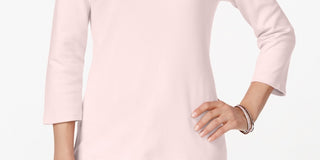 Karen Scott Top feminino com decote redondo rosa tamanho pequeno