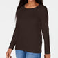 Karen Scott Blusa Feminina Decote Redondo Com Acabamento Em Cetim Preto Tamanho X-S