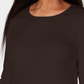Karen Scott Blusa Feminina Decote Redondo Com Acabamento Em Cetim Preto Tamanho X-S