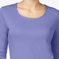 Karen Scott Blusa feminina com decote redondo, tamanho XX-G, roxa regular