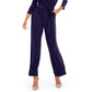 Macacão feminino NY Collection Petite com decote sobrepeliz, roxo, tamanho pequeno grande