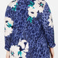 Túnica feminina plus size estampada com zíper e gola alta, tamanho 2X, azul, da coleção JM