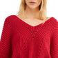 Suéter feminino All Day Long da Free People, vermelho, tamanho M