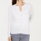 Cardigan texturizado pequeno feminino Charter Club, branco, tamanho P