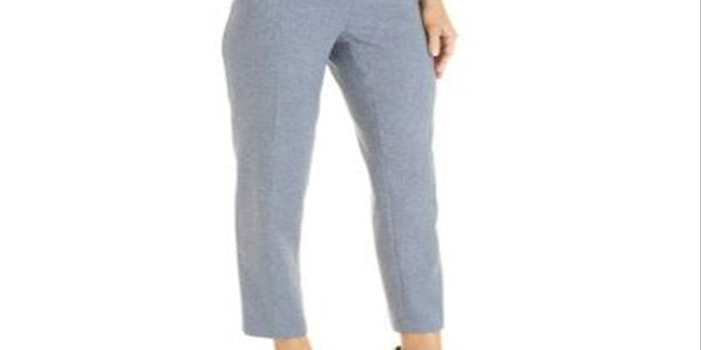 Calça feminina Anne Klein Crop Heather Twill Azul Tamanho 14