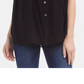 Karen Kane Blusa feminina franzida sem mangas com botões, preta, tamanho médio