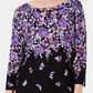 Karen Scott Suéter feminino estampado manga 3/4 azul tamanho pequeno G