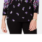 Karen Scott Suéter feminino estampado manga 3/4 azul tamanho pequeno G