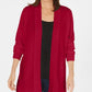 Karen Scott Cardigan Feminino Frente Aberta Vermelho Tamanho Pequeno Pequeno