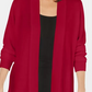 Karen Scott Cardigan Feminino Frente Aberta Vermelho Tamanho Pequeno Pequeno