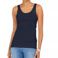 Regata feminina de algodão estilo &amp; co, azul, tamanho extragrande