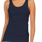 Regata feminina de algodão estilo &amp; co, azul, tamanho extragrande