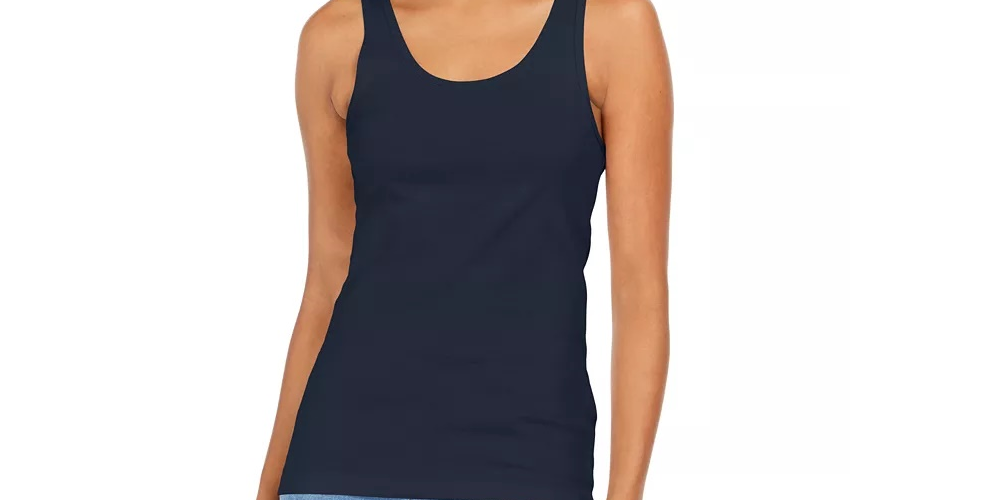 Regata feminina de algodão estilo &amp; co, azul, tamanho extragrande