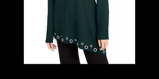 Top feminino com bainha grommet da INC International Concepts, verde, tamanho médio