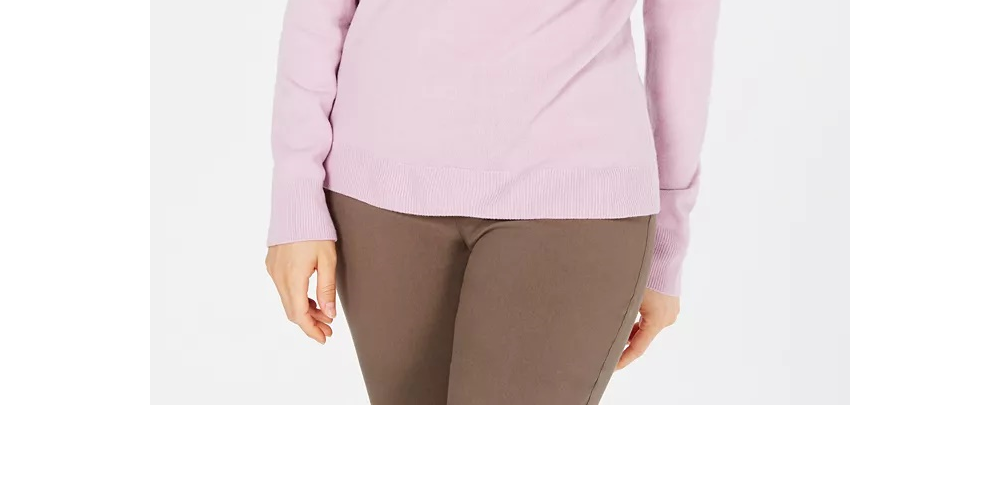 Cardigan Alfani Feminino de Malha com Canelado e Frente Aberta Rosa Tamanho Grande