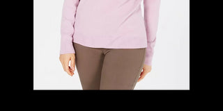 Cardigan Alfani Feminino de Malha com Canelado e Frente Aberta Rosa Tamanho Grande