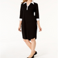 Vestido-camisa feminino Karen Scott de algodão com gola, preto, tamanho pequeno M