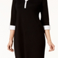 Vestido-camisa feminino Karen Scott de algodão com gola, preto, tamanho pequeno M