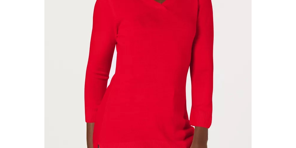 Karen Scott Suéter Feminino Gola V Vermelho Tamanho XX-G