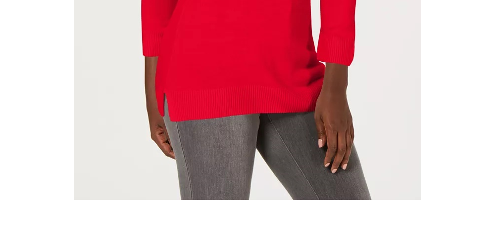 Karen Scott Suéter Feminino Gola V Vermelho Tamanho XX-G