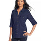 Camisa utilitária feminina Style &amp; Co, preta, tamanho pequeno P