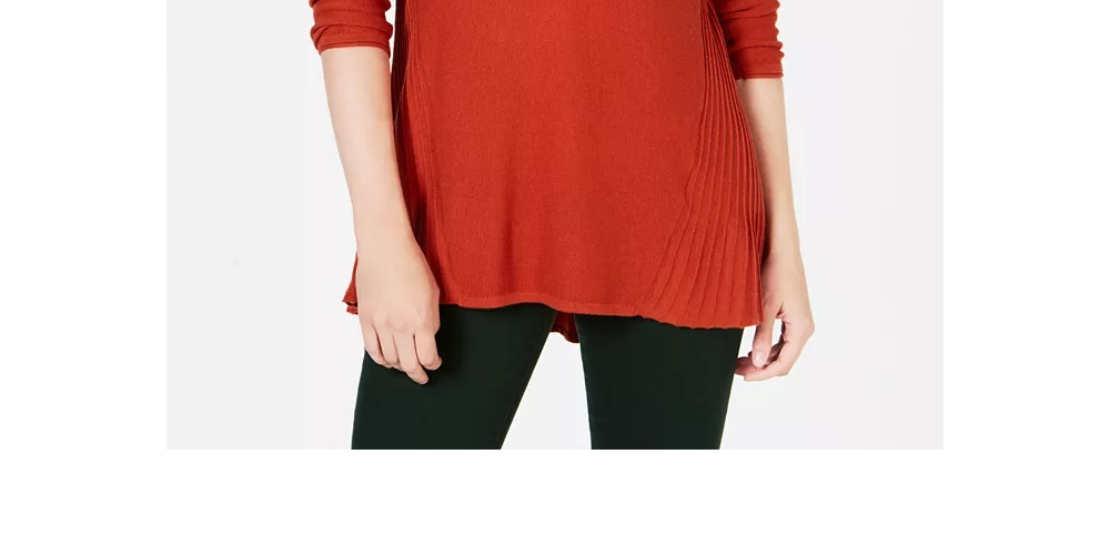 Suéter plissado alto e baixo feminino Style &amp; Co, tamanho PP, cobre