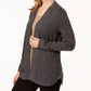 Karen Scott Blusa Feminina Estampada com Decote Sobrepeliz e Babados Cinza Tamanho P