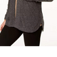 Karen Scott Blusa Feminina Estampada com Decote Sobrepeliz e Babados Cinza Tamanho P