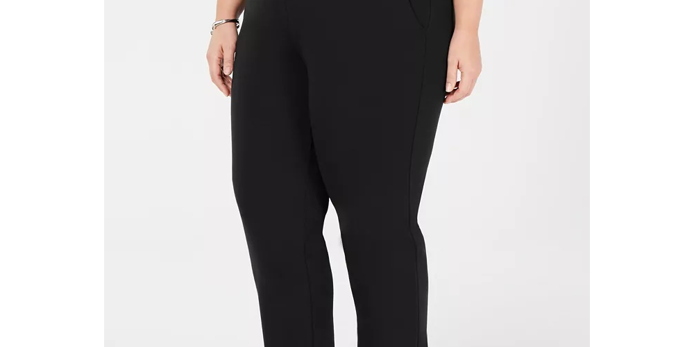 Calça feminina Michael Kors com frente lisa e ajuste slim, tamanho preto, tamanho 3X