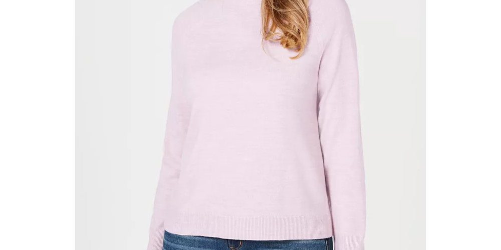 Karen Scott Suéter Feminino Luxsoft com Zíper nas Costas e Gola Simulada Roxo Tamanho Grande