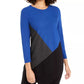 Túnica feminina Alfani Colorblocked assimétrica azul tamanho pequeno P