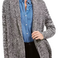 Cardigan feminino Charter Club mesclado com gola xale, preto, tamanho extrapequeno